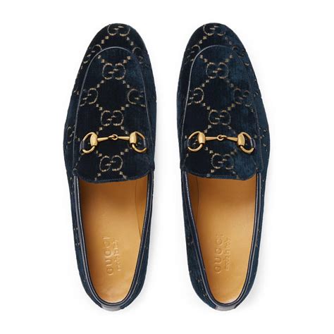 dark blue gucci loafers|Blue GG Velvet Men's Gucci Jordaan Loafer .